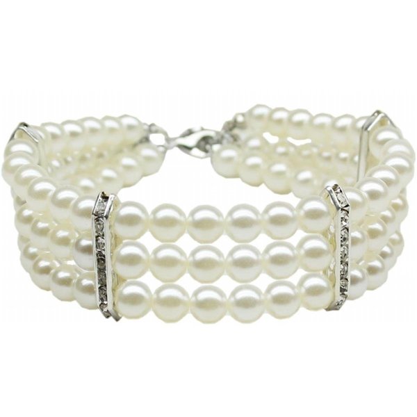 Unconditional Love Three Row Pearl Necklace; White - Large 12-14 UN806313